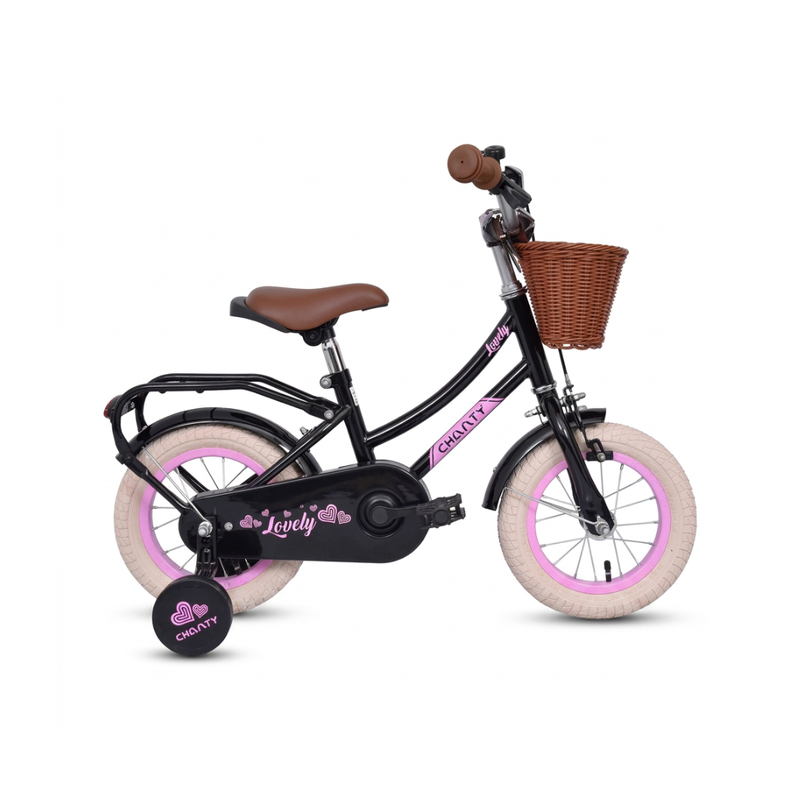CHANTY Lovely 12" Sort Jentesykkel | 2-4 år |