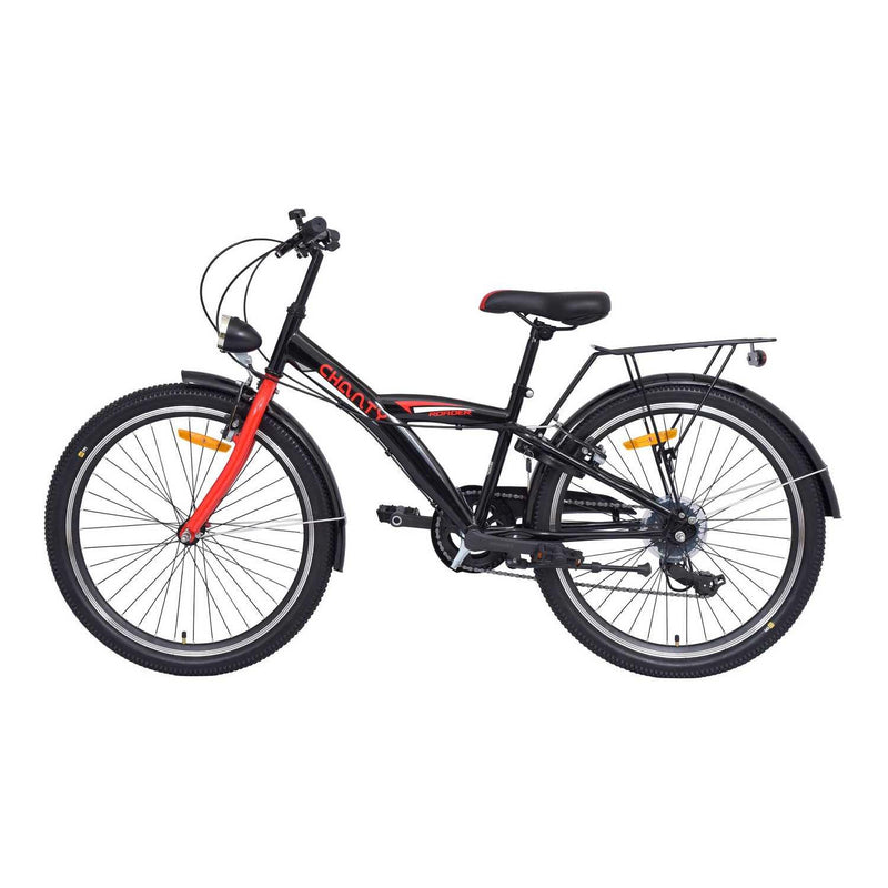 Chanty 24" barnesykkel – gutt – svart/rød – 7 gir