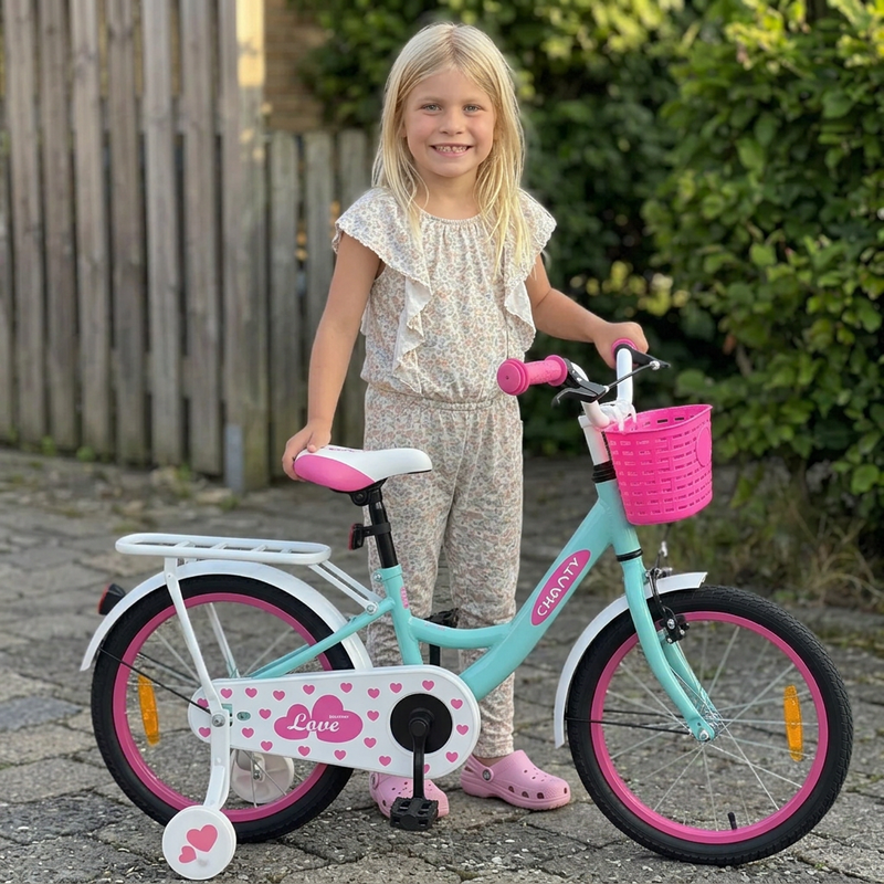 CHANTY Love 16" Mintgrønn Barnesykkel | Jenter |
