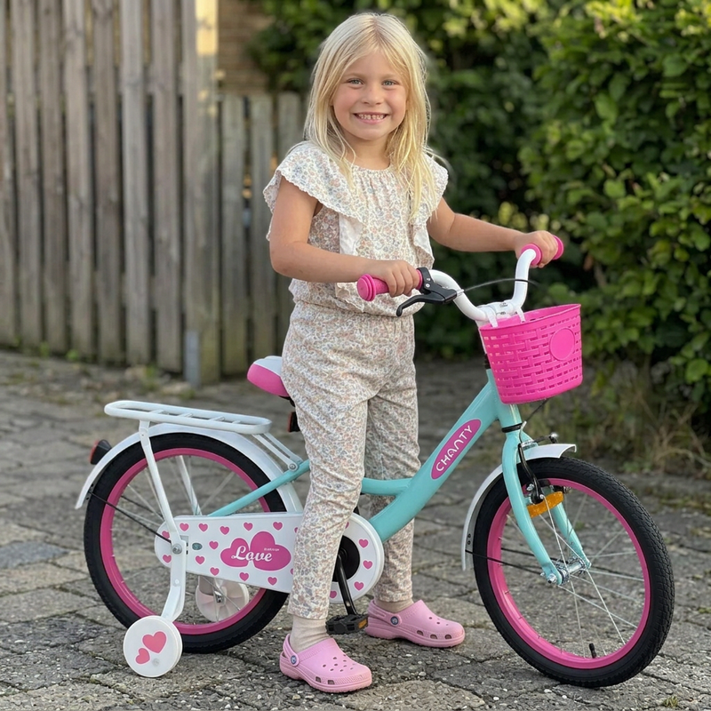 CHANTY Love 16" Mintgrønn Barnesykkel | Jenter |